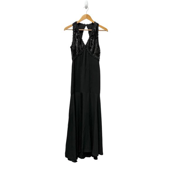 Naeem Khan‎ Nk32 V-Neck Trumpet Gown with Sequin Black Size 8 - Picture 3 of 12